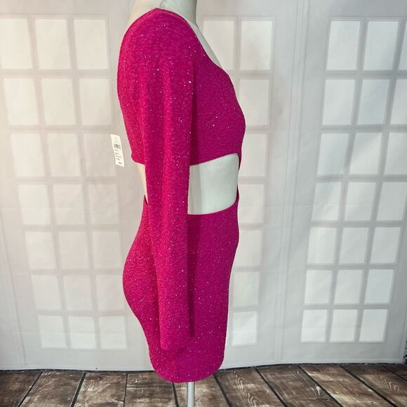 Windsor NWT One Shoulder pink Glitter Dress size small - Picture 7 of 12